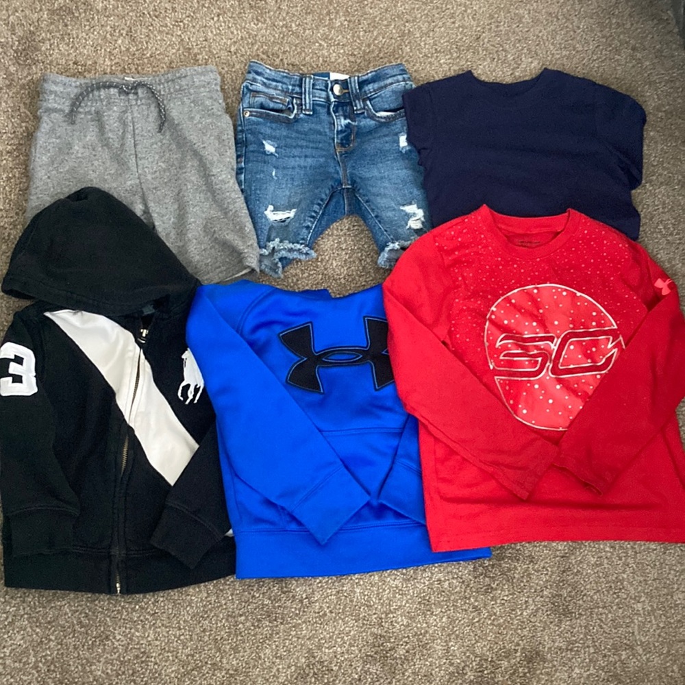 6 piece boys toddler 4T/5 bundle lot UA Polo Hanna andersson old navy